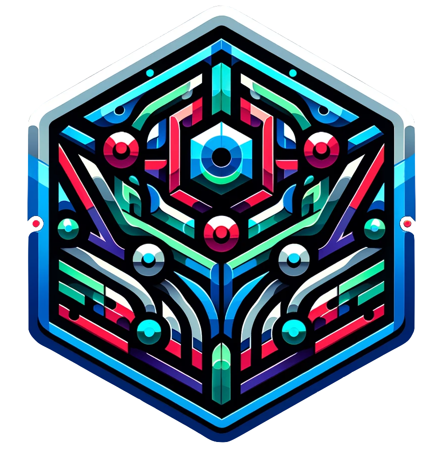 DALL·E 2024-01-01 23-29-28 - A logo highly inspired by the previously favored complex geometric designs, this time for a company specializing in Advanced Generative AI- The logo s-2